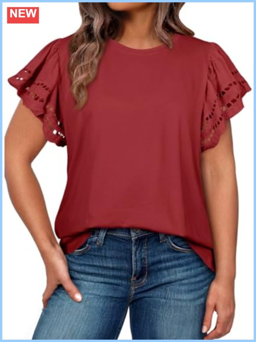 Plus Size Tunic Top Short Sleeve Round Neck Hollow Out Casual Loose Tee